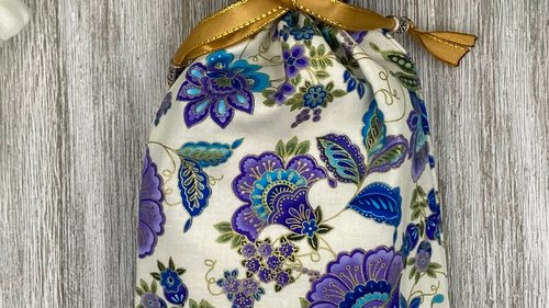 Floral Tarot Bag/ Custom Tarot Bag/ Keepsake Bag / Drawstring Bag / Oracle Bag / Jewelry Bag / Crystal Bag / Gift Bag / Tarot Pouch