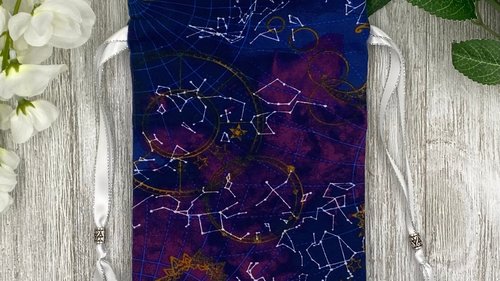 Constellations Tarot Bag/ Custom Tarot Pouch/ Keepsake Bag / Drawstring Bag / Oracle Bag / Crystal Bag / Tarot Pouch / Cosmetic Bag