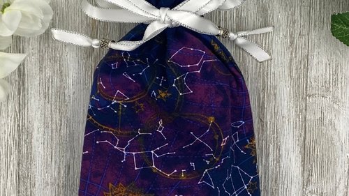 Constellations Tarot Bag/ Custom Tarot Pouch/ Keepsake Bag / Drawstring Bag / Oracle Bag / Crystal Bag / Tarot Pouch / Cosmetic Bag