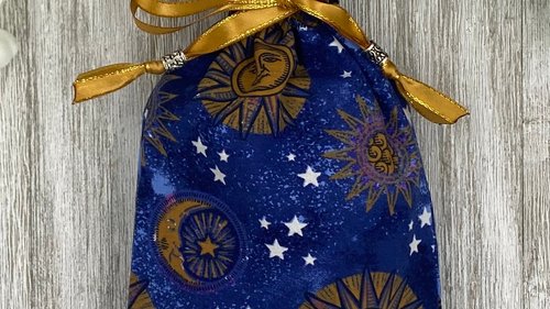 Sun Tarot Bag/ Custom Tarot Pouch/ Keepsake Bag / Drawstring Bag / Oracle Bag / Crystal Bag / Tarot Pouch / Cosmetic Bag