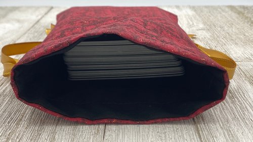 Red and Black Glitter Tarot Bag/ Custom Tarot Pouch/ Keepsake Bag / Drawstring Bag / Oracle Bag / Crystal Bag / Tarot Pouch / Cosmetic Bag