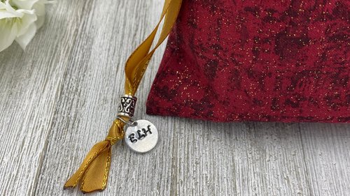 Red and Black Glitter Tarot Bag/ Custom Tarot Pouch/ Keepsake Bag / Drawstring Bag / Oracle Bag / Crystal Bag / Tarot Pouch / Cosmetic Bag