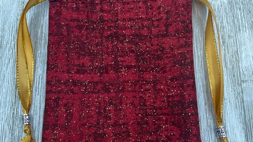 Red and Black Glitter Tarot Bag/ Custom Tarot Pouch/ Keepsake Bag / Drawstring Bag / Oracle Bag / Crystal Bag / Tarot Pouch / Cosmetic Bag