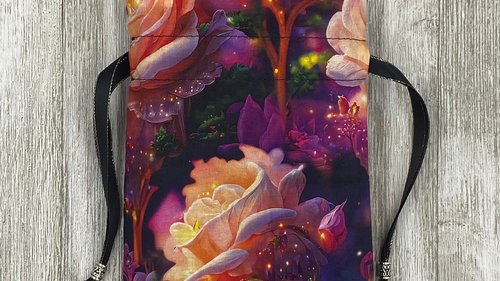 Rose Tarot Bag/ Custom Tarot Bag/ Keepsake Bag / Drawstring Bag / Oracle Bag / Jewelry Bag / Crystal Bag / Gift Bag / Tarot Pouch