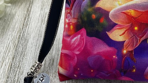 Rose Tarot Bag/ Custom Tarot Bag/ Keepsake Bag / Drawstring Bag / Oracle Bag / Jewelry Bag / Crystal Bag / Gift Bag / Tarot Pouch