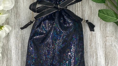 Holographic Tarot Bag/ Custom Tarot Pouch/ Keepsake Bag / Drawstring Bag / Oracle Bag / Crystal Bag / Tarot Pouch / Cosmetic Bag