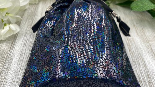 Holographic Tarot Bag/ Custom Tarot Pouch/ Keepsake Bag / Drawstring Bag / Oracle Bag / Crystal Bag / Tarot Pouch / Cosmetic Bag
