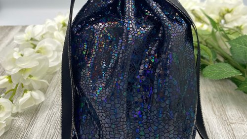 Holographic Tarot Bag/ Custom Tarot Pouch/ Keepsake Bag / Drawstring Bag / Oracle Bag / Crystal Bag / Tarot Pouch / Cosmetic Bag