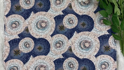 Constellation Sun Moon Altar Cloth, Tarot Cloth, Altar Decor, Double Sided Altar Cloth, Wall Hanging, Dice Mat, Centerpiece