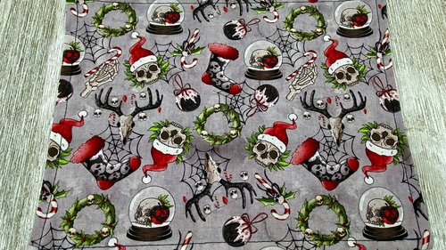 MINI Altar Cloth - Creepy Christmas, Traveling Altar Cloth, Portable Altar Cloth, Small Spaces Altar, Home Office Altar