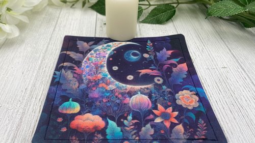 MINI Altar Cloth - Moon Garden, Traveling Altar Cloth, Portable Altar Cloth, Small Spaces Altar, Home Office Altar