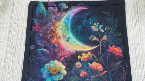 MINI Altar Cloth - Moon Garden, Traveling Altar Cloth, Portable Altar Cloth, Small Spaces Altar, Home Office Altar