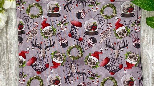 MINI Altar Cloth - Creepy Christmas, Traveling Altar Cloth, Portable Altar Cloth, Small Spaces Altar, Home Office Altar