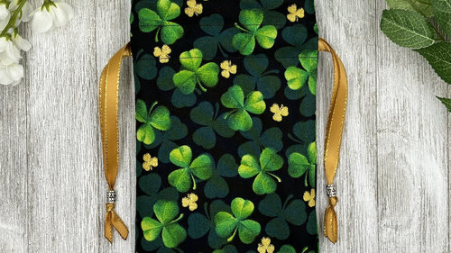 Clover Tarot Bag/ Keepsake Bag / Drawstring Bag / Oracle Bag / Jewelry Bag / Crystal Bag / Gift Bag / Tarot Pouch