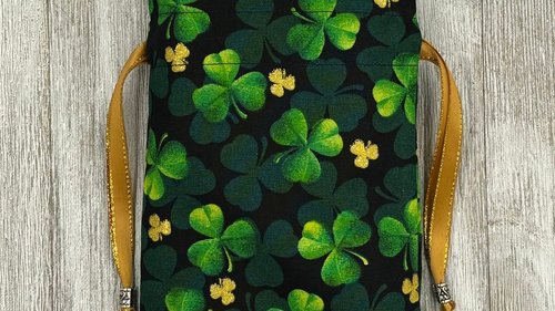 Clover Tarot Bag/ Keepsake Bag / Drawstring Bag / Oracle Bag / Jewelry Bag / Crystal Bag / Gift Bag / Tarot Pouch