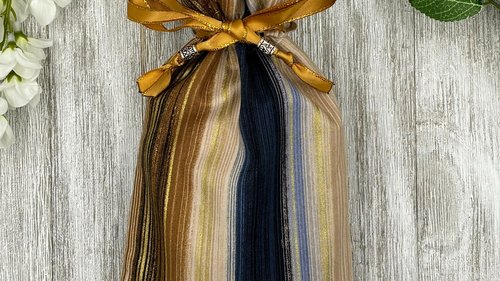 Beachy Stripes Tarot Bag/ Custom Tarot Bag/ Keepsake Bag / Drawstring Bag / Oracle Bag / Jewelry Bag / Crystal Bag / Gift Bag / Tarot Pouch