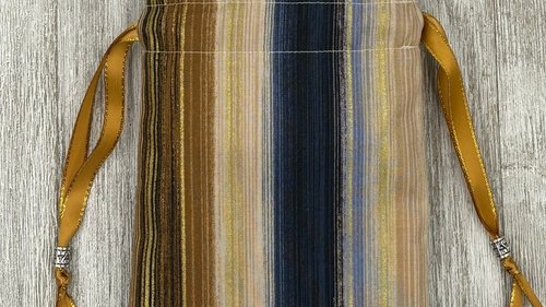 Beachy Stripes Tarot Bag/ Custom Tarot Bag/ Keepsake Bag / Drawstring Bag / Oracle Bag / Jewelry Bag / Crystal Bag / Gift Bag / Tarot Pouch