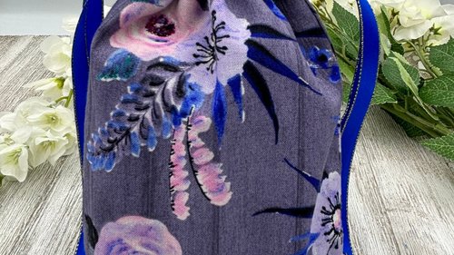Floral Tarot Bag/ Custom Tarot Bag/ Keepsake Bag / Drawstring Bag / Oracle Bag / Jewelry Bag / Crystal Bag / Gift Bag / Tarot Pouch