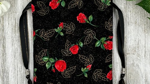 Rose Tarot Bag/ Custom Tarot Pouch/ Keepsake Bag / Drawstring Bag / Oracle Bag / Crystal Bag / Tarot Pouch / Cosmetic Bag