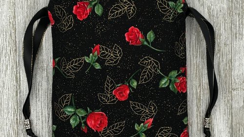Rose Tarot Bag/ Custom Tarot Pouch/ Keepsake Bag / Drawstring Bag / Oracle Bag / Crystal Bag / Tarot Pouch / Cosmetic Bag