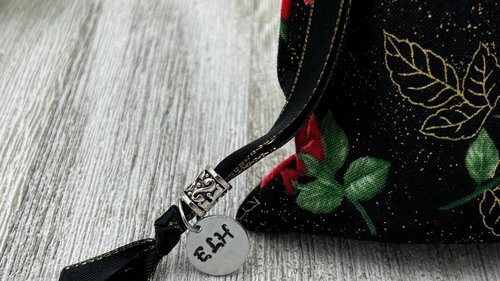 Rose Tarot Bag/ Custom Tarot Pouch/ Keepsake Bag / Drawstring Bag / Oracle Bag / Crystal Bag / Tarot Pouch / Cosmetic Bag