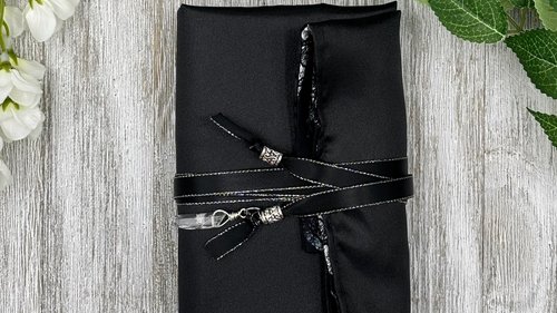 Reversible Satin Lined Tarot Wrap/ Moonlight Forest Tarot Wrap / Tarot Supplies / Tarot Deck Storage / Tarot Cloth / Tarot Supplies / Altar