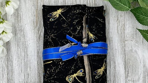 Reversible Silk Lined Tarot Wrap/ Dragonfly Tarot Wrap / Tarot Supplies / Tarot Deck Storage / Tarot Cloth / Tarot Supplies / Altar