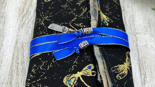 Reversible Silk Lined Tarot Wrap/ Dragonfly Tarot Wrap / Tarot Supplies / Tarot Deck Storage / Tarot Cloth / Tarot Supplies / Altar