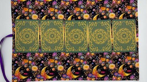 Reversible Silk Lined Tarot Wrap/ Moon Tarot Wrap / Tarot Supplies / Tarot Deck Storage / Tarot Cloth / Tarot Supplies / Altar