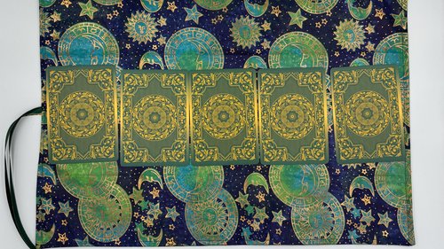 Reversible Silk Lined Tarot Wrap/ Celestial Tarot Wrap / Tarot Supplies / Tarot Deck Storage / Tarot Cloth / Tarot Supplies / Altar