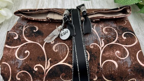 Reversible Silk Lined Tarot Wrap/ Swirls Tarot Wrap / Tarot Supplies / Tarot Deck Storage / Tarot Cloth / Tarot Supplies / Altar