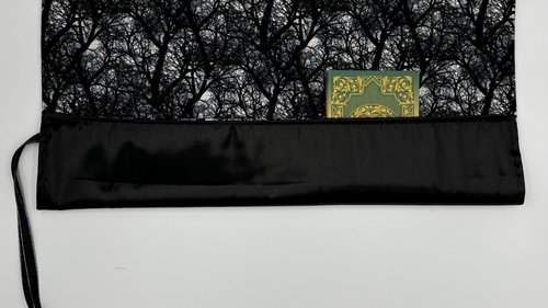 Reversible Satin Lined Tarot Wrap/ Moonlight Forest Tarot Wrap / Tarot Supplies / Tarot Deck Storage / Tarot Cloth / Tarot Supplies / Altar