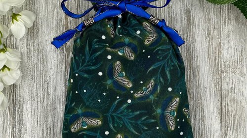 Firefly Tarot Bag/ Custom Tarot Pouch/ Keepsake Bag / Drawstring Bag / Oracle Bag / Crystal Bag / Tarot Pouch / Cosmetic Bag