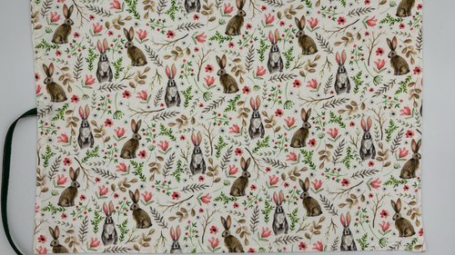 Reversible Cotton Lined Tarot Wrap/ Bunny Tarot Wrap / Tarot Supplies / Tarot Deck Storage / Tarot Cloth / Tarot Supplies / Altar
