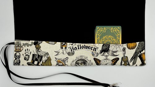 Reversible Cotton Lined Tarot Wrap/ HalloweenTarot Wrap / Tarot Supplies / Tarot Deck Storage / Tarot Cloth / Tarot Supplies / Altar