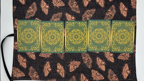 Reversible Silk Lined Tarot Wrap/ Moth Tarot Wrap / Tarot Supplies / Tarot Deck Storage / Tarot Cloth / Tarot Supplies / Altar