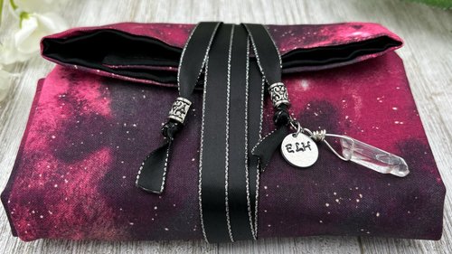 Reversible Cotton Lined Tarot Wrap/ Galaxy Tarot Wrap / Tarot Supplies / Tarot Deck Storage / Tarot Cloth / Tarot Supplies / Altar