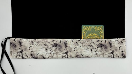 Reversible Cotton Lined Tarot Wrap/ Moons Tarot Wrap / Tarot Supplies / Tarot Deck Storage / Tarot Cloth / Tarot Supplies / Altar