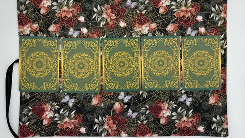 Reversible Silk Lined Tarot Wrap/ Floral SiderWeb Tarot Wrap / Tarot Supplies / Tarot Deck Storage / Tarot Cloth / Tarot Supplies / Altar