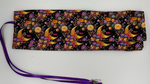 Reversible Silk Lined Tarot Wrap/ Moon Tarot Wrap / Tarot Supplies / Tarot Deck Storage / Tarot Cloth / Tarot Supplies / Altar