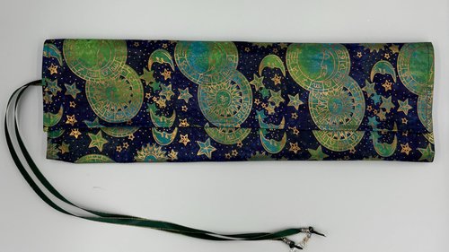 Reversible Silk Lined Tarot Wrap/ Celestial Tarot Wrap / Tarot Supplies / Tarot Deck Storage / Tarot Cloth / Tarot Supplies / Altar