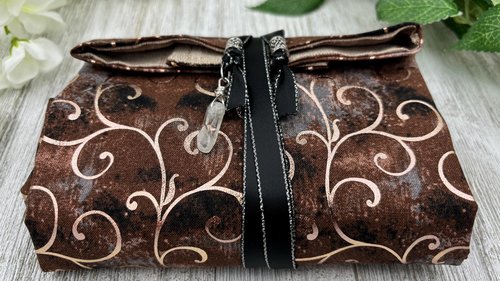 Reversible Silk Lined Tarot Wrap/ Swirls Tarot Wrap / Tarot Supplies / Tarot Deck Storage / Tarot Cloth / Tarot Supplies / Altar