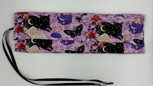 Reversible Cotton Lined Tarot Wrap/ Cat Tarot Wrap / Tarot Supplies / Tarot Deck Storage / Tarot Cloth / Tarot Supplies / Altar