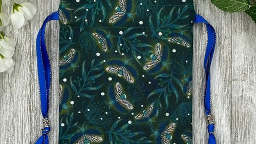 Firefly Tarot Bag/ Custom Tarot Pouch/ Keepsake Bag / Drawstring Bag / Oracle Bag / Crystal Bag / Tarot Pouch / Cosmetic Bag