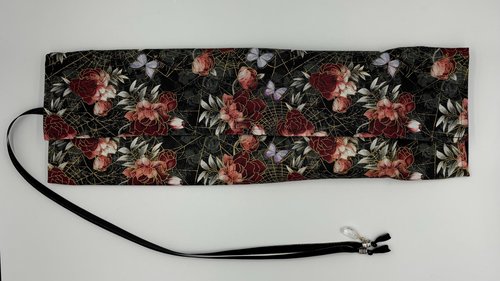 Reversible Silk Lined Tarot Wrap/ Floral SiderWeb Tarot Wrap / Tarot Supplies / Tarot Deck Storage / Tarot Cloth / Tarot Supplies / Altar