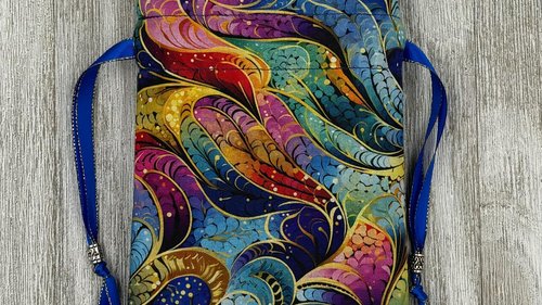Colorful Tarot Bag/ Custom Tarot Pouch/ Keepsake Bag / Drawstring Bag / Oracle Bag / Crystal Bag / Tarot Pouch / Cosmetic Bag