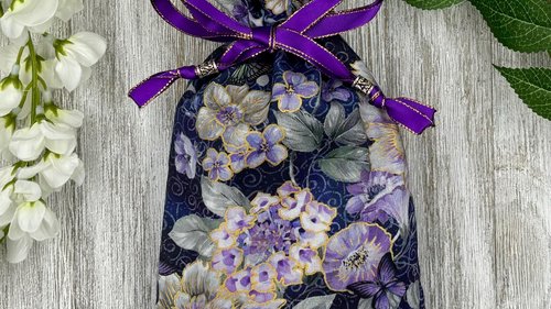Floral Butterfly Tarot Bag/ Custom Tarot Pouch/ Keepsake Bag / Drawstring Bag / Oracle Bag / Crystal Bag / Tarot Pouch / Cosmetic Bag
