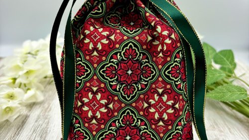 Mandala Tarot Bag/ Custom Tarot Pouch/ Keepsake Bag / Drawstring Bag / Oracle Bag / Crystal Bag / Tarot Pouch / Cosmetic Bag