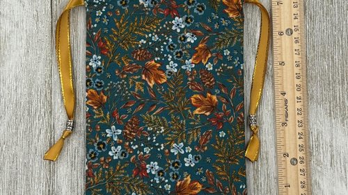 Floral Leaves Tarot Bag/ Custom Tarot bag/ Keepsake Bag / Drawstring Bag / Oracle Bag / Crystal Bag / Gift Bag / Tarot Pouch / Cosmetic Bag
