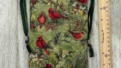 Cardinal Tarot Bag/ Custom Tarot Pouch/ Keepsake Bag / Drawstring Bag / Oracle Bag / Crystal Bag / Tarot Pouch / Cosmetic Bag